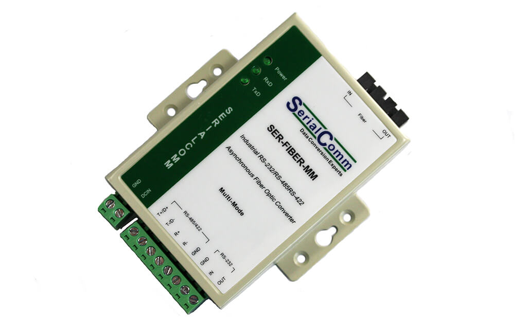 Industrial RS232 / RS422 / RS485 to Multimode Fiber Optic Converter